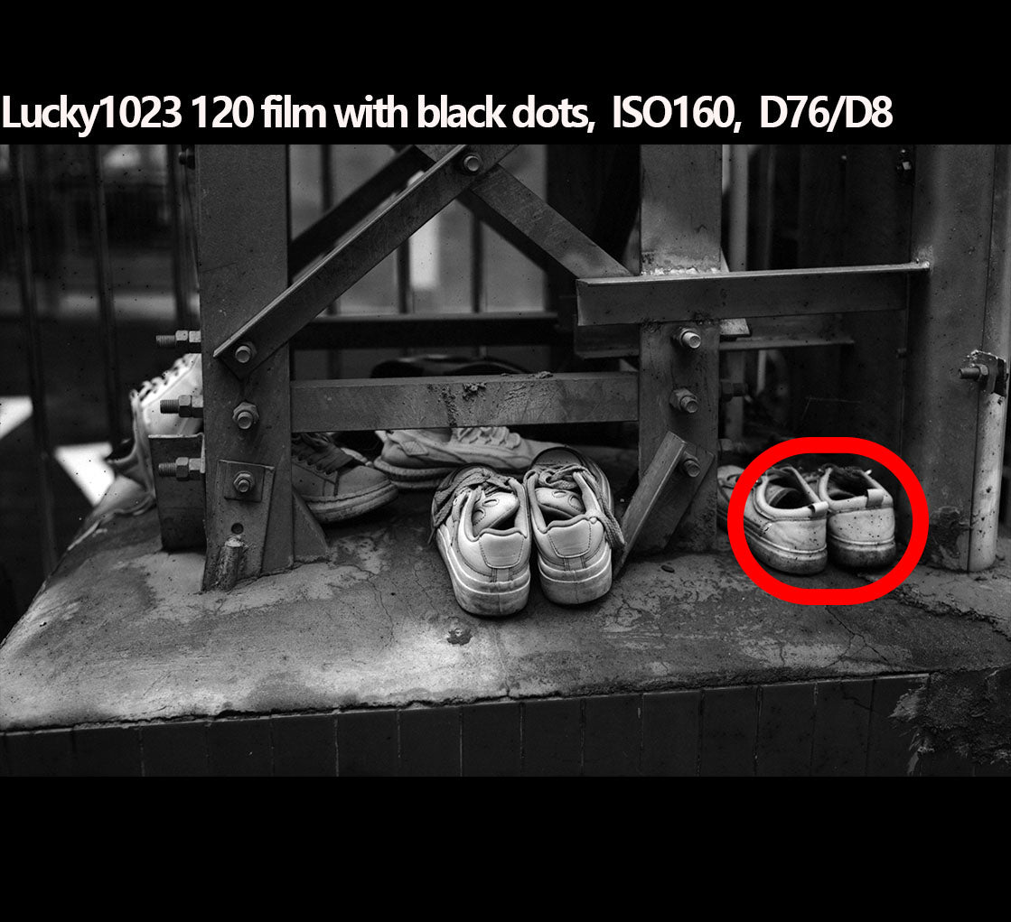 5 rolls, Lucky1023 B&W 120film with black spots(for practicing/camera testing)