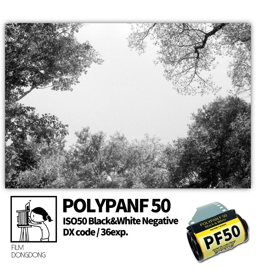 FILMDONGDONG-PF50 POLYPAN Black and White 35mm Negative Film, ISO 50, 36 Exposures for 135 Camera