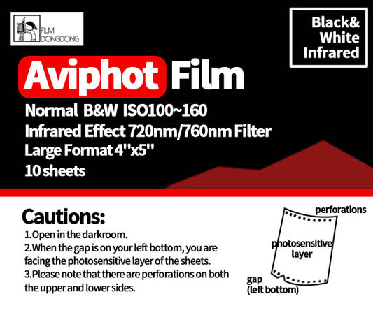 FIILMDONGDONG Large Format Film, Aviphot large format 4''x5'',10sheets,ISO 160, (infrared/B&W)