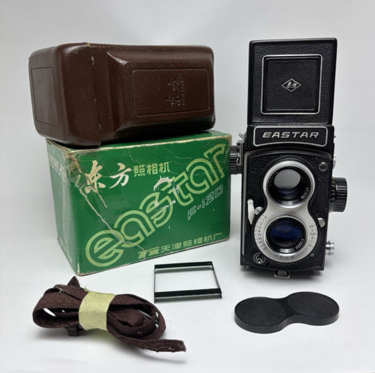 120 old film camera China Dongfang Eastar F-120 TLR 75 mm F/3.5 Camera, 120 6x6.
